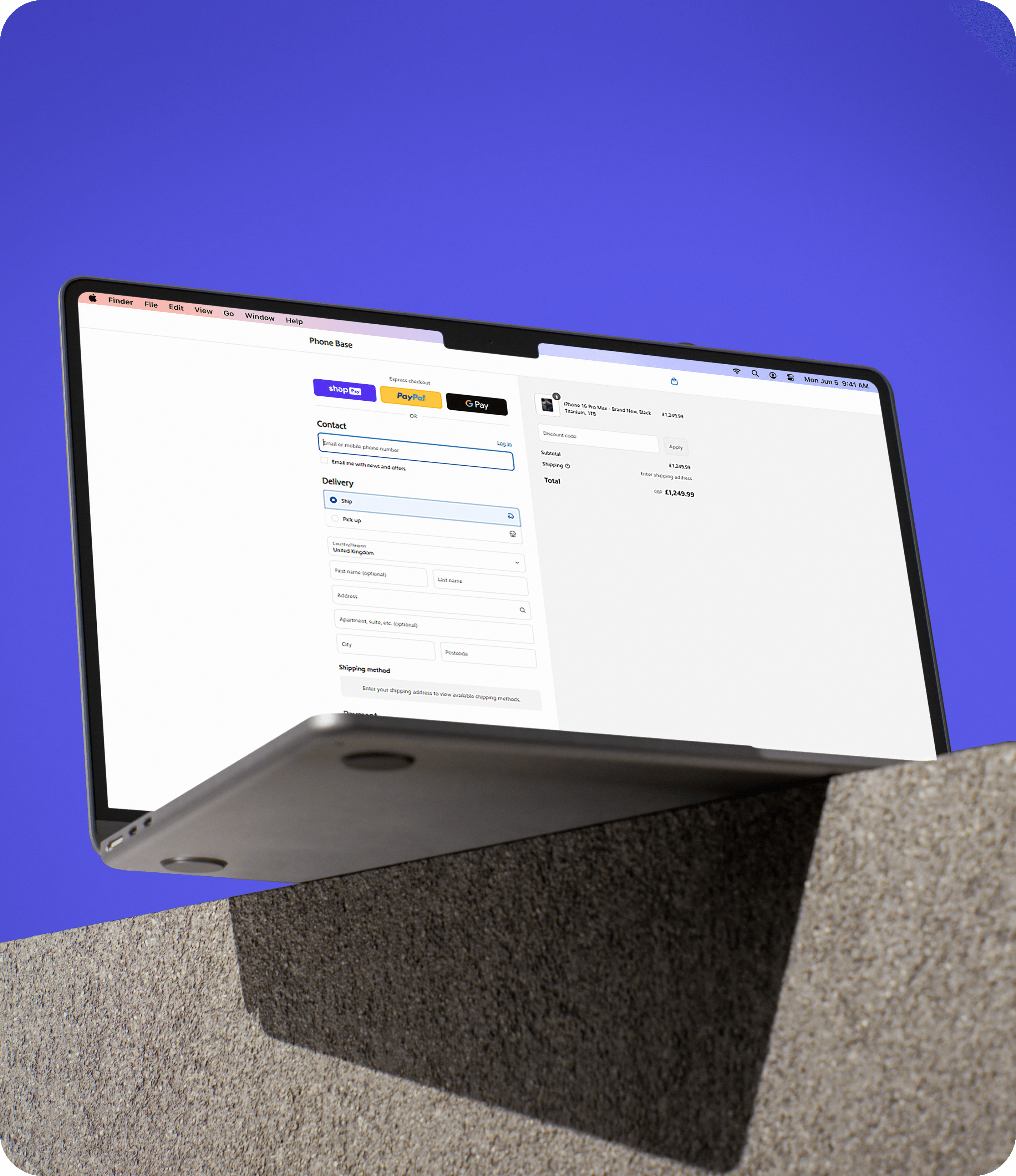 Laptop showcasing filters (desktop)