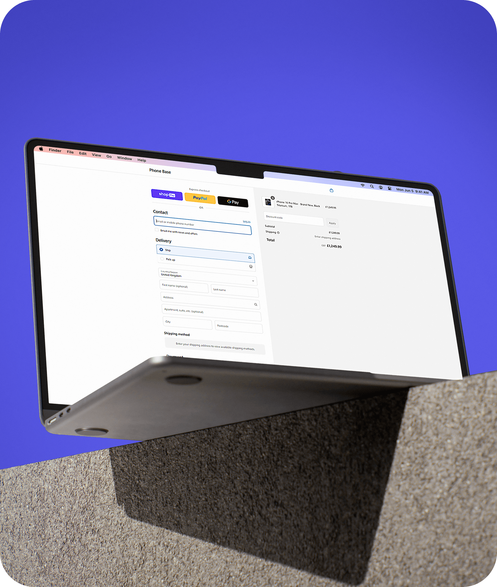 Laptop showcasing filters (mobile)