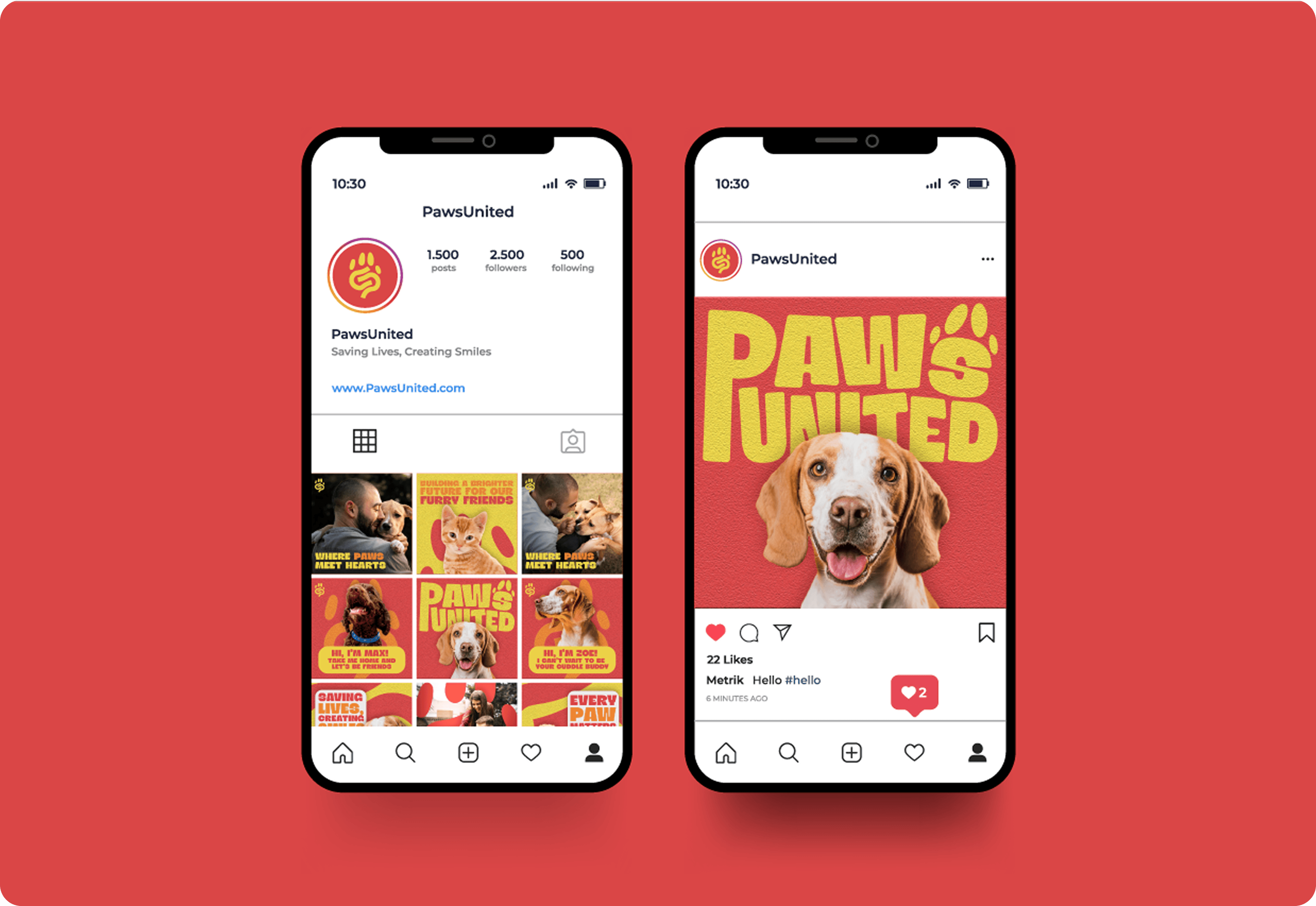 Paws united social posts