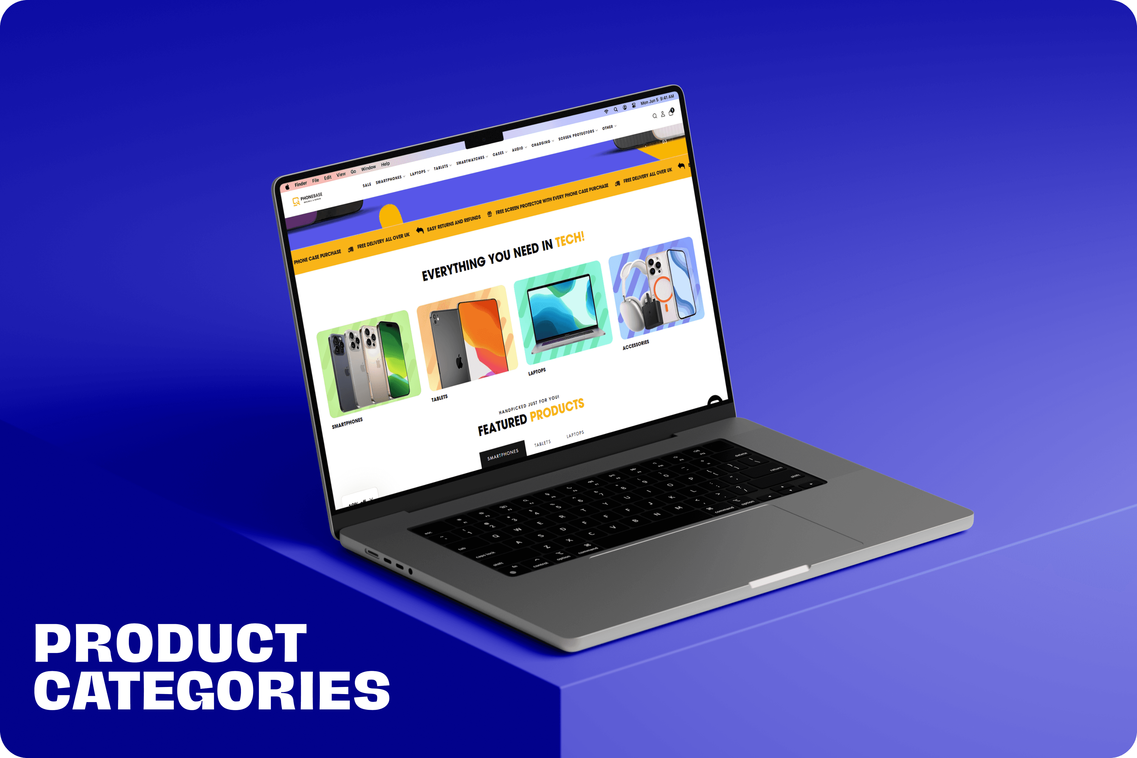 Product Categories - Laptop View